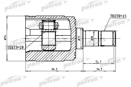 Купить PATRON PCV1023 ШРУС внутренний правый 28x35x25 HONDA CIVIC/CIVIC FERIO EK/EJ9 95-01