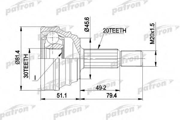 Купить PATRON PCV1034 ШРУС наружн к-кт 20x45.5x30 VW: POLO, DERBY 11.83-7.94