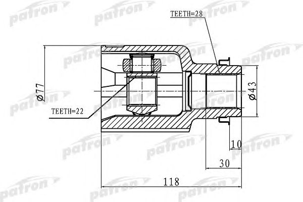Купить PATRON PCV1046 ШРУС внутренний правый 28x43x22 MAZDA 3 BK 01.07.2007- AT