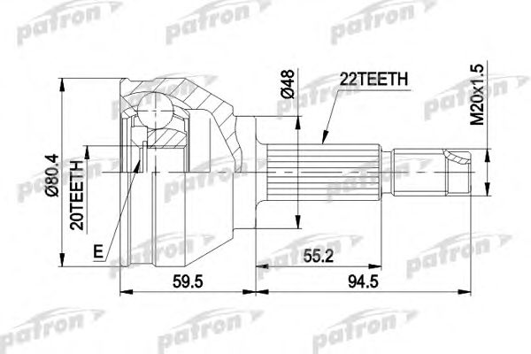 Купить PATRON PCV1055 ШРУС наружн к-кт 22x48.1x20 AUTOBIANCHI: A 111 69 - 72, SEAT: IBIZA I 84 - 93, MALAGA 84 - 93, RONDA 82 - 88