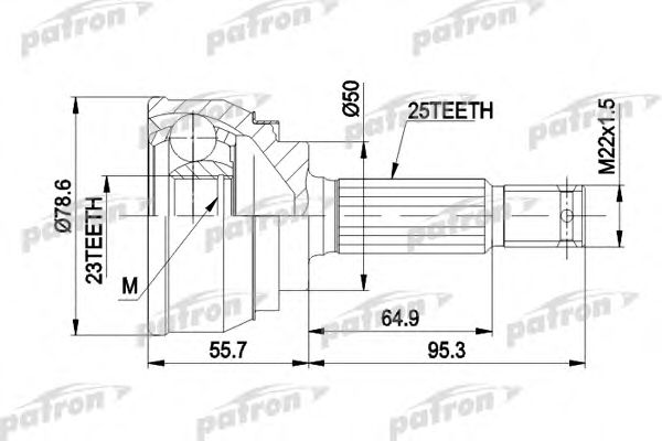 Купить PATRON PCV1104 ШРУС наружн к-кт 25x50x23 MITSUBISHI: GALANT 83-88