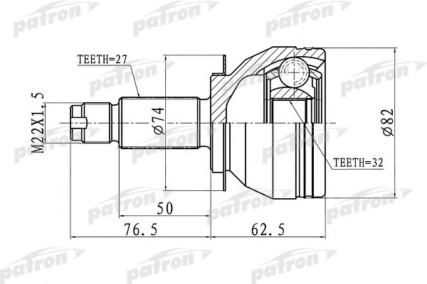 Купить PATRON PCV1106 ШРУС наружный 27x52x32 SUBARU LEGACY B13 03-09 PCV1106