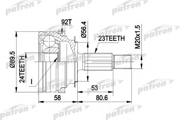 Купить PATRON PCV1108 ШРУС наружн к-кт 23x56.3x24 RENAULT: 21 89 - 94, 21 седан 86 - 94, 21 универсал 86 - 94