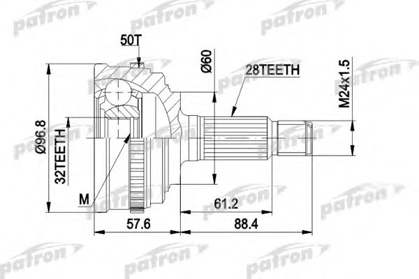 Купить PATRON PCV1131A ШРУС наружн к-кт 28x60x32 ABS:50T HONDA: ACCORD IV-V 92 - 98, PRELUDE III-IV 86 - 96, LEGEND II, III (KA7,KA8,KA9) 3.2/3.5 91-