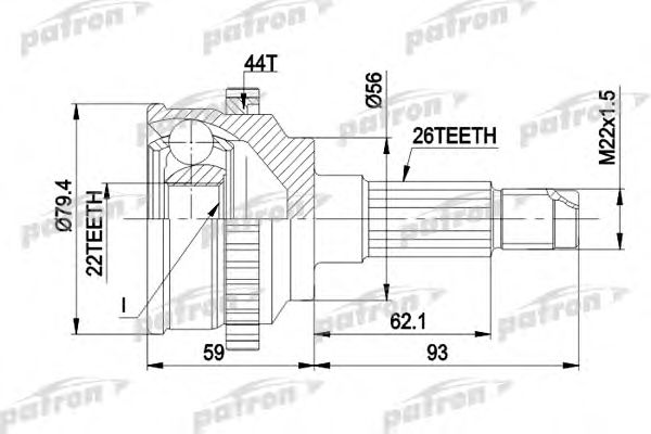 Купить PATRON PCV1141 ШРУС наружн к-кт MAZDA: 323 BG 1.6 / 1.6 16v / 1.8 16v 89-95 [USA]