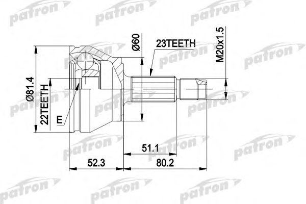 Купить PATRON PCV1156 ШРУС наружн к-кт 23x48x22 FORD: ESCORT 1.3/1.4 9.90-10.91