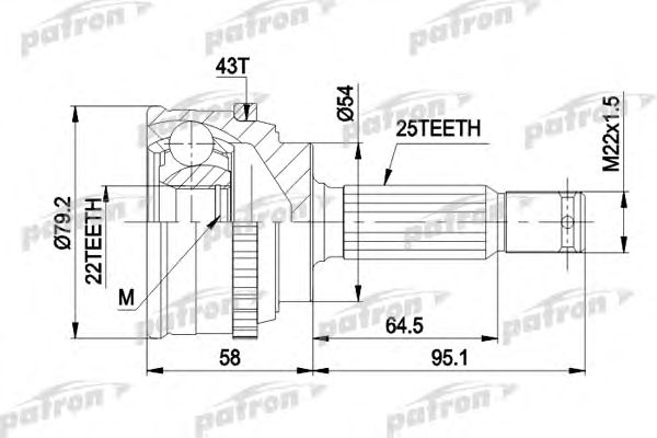 Купить PATRON PCV1161 ШРУС наружн к-кт 25x54x22 MITSUBISHI: GALANT 1.8 3.88-8.90