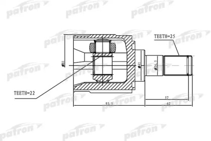 Купить PATRON PCV1168 ШРУС внутренний 25x41x22 KIA RIO 05-