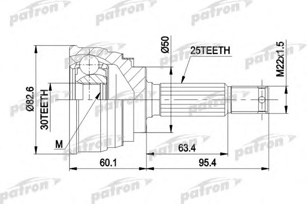 Купить PATRON PCV1191 ШРУС наружн к-кт 25x50x30 MITSUBISHI: LANCER 88-93