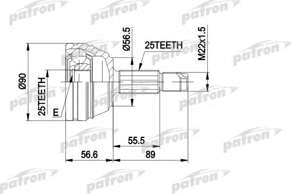 Купить PATRON PCV1198 ШРУС наружн к-кт 25x56.5x25 FORD: ESCORT 1.8TD 93-95, 95-98