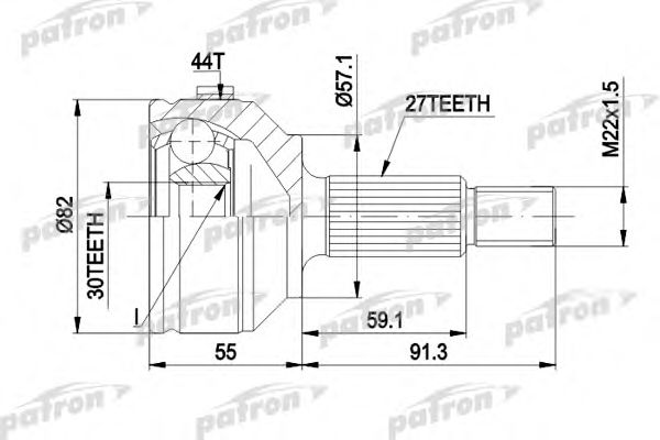 Купить PATRON PCV1201 ШРУС наружн к-кт 27x57x30 ABS:44T FORD: MONDEO с и без ABS 1.93-