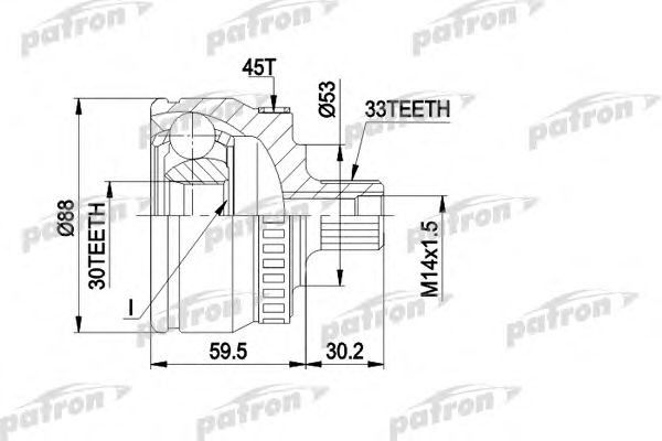 Купить PATRON PCV1239 ШРУС наружн к-кт 33x53x30 ABS:45T VW: PASSAT 96-