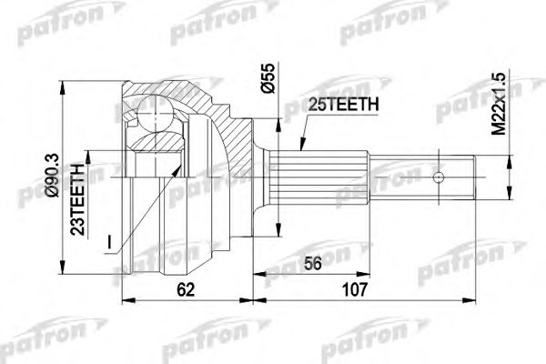 Купить PATRON PCV1248 ШРУС наружн к-кт NISSAN: ALMERA 1.6/2.0D 95-00, SUNNY 1.6 16v / (1.6 16v 4x4) / (2.0GTI-R 4x4) 90-95