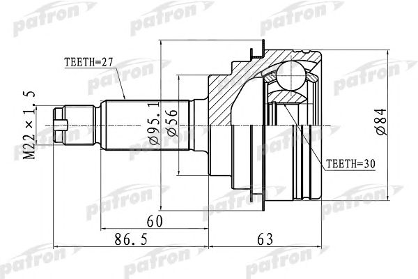 Купить PATRON PCV1260 ШРУС наружный 27x56x30 SUBARU IMPREZA G10 92-02