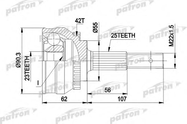 Купить PATRON PCV1275 ШРУС наружн к-кт 25x55x23 ABS:42T NISSAN: ALMERA 1.6/2.0D 95-, SUNNY 1.6 91-95