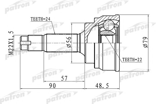 Купить PATRON PCV1307 ШРУС наружный 24x56x22 TOYOTA YARIS NCP10/SCP10 99-05