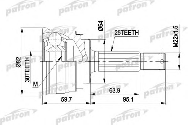 Купить PATRON PCV1329 ШРУС наружн к-кт 25x54x30 MITSUBISHI: COLT 1.6/1.8 94-, GALANT 1.8 92-96