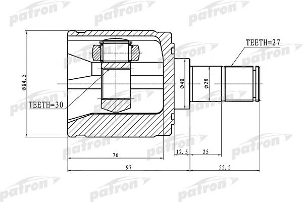 Купить PATRON PCV1340 ШРУС внутренний левый 27x40x30 HONDA ACCORD CL/CN/CM 02-08