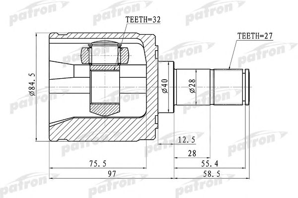 Купить PATRON PCV1341 ШРУС внутренний правый 27x40x32 HONDA ACCORD CL/CN/CM 02-08
