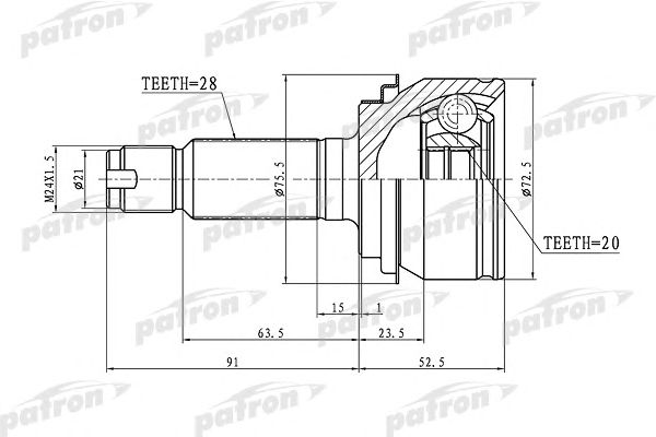 Купить PATRON PCV1343 ШРУС наружный задний 28x29.4x20 HONDA CR-V RE3/RE4 07-