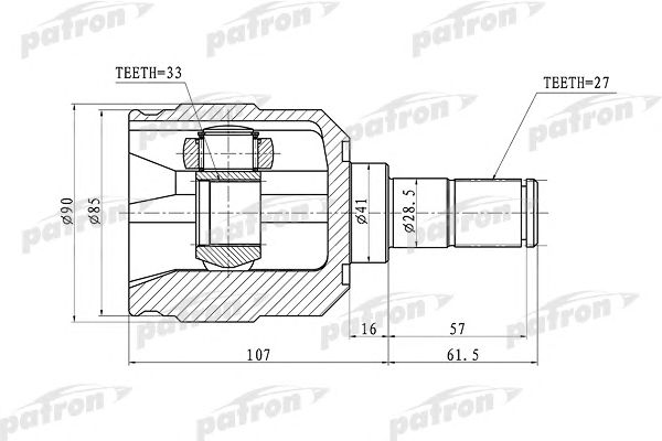 Купить PATRON PCV1355 ШРУС внутренний левый 27x41x33 HYUNDAI TUCSON 04-10