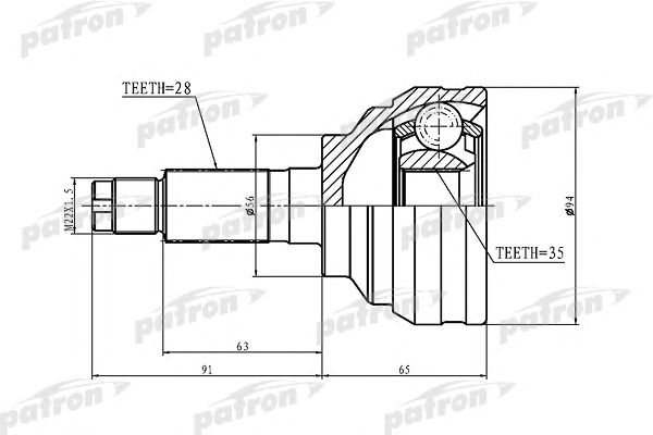 Купить PATRON PCV1369 ШРУС наружный 28x56x35 MAZDA MPV LW3W 03-06