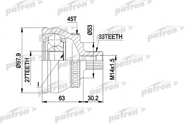 Купить PATRON PCV1381 ШРУС наружн к-кт 33x53x27 ABS:45T AUDI: A4 1.9TDI 03/00-09/01, A6 1.9TDI 07/00-, SKODA: SUPERB 1.9TDI 08/02-, VW: PASSAT 1.9TDI 08/98-, с ABS 45