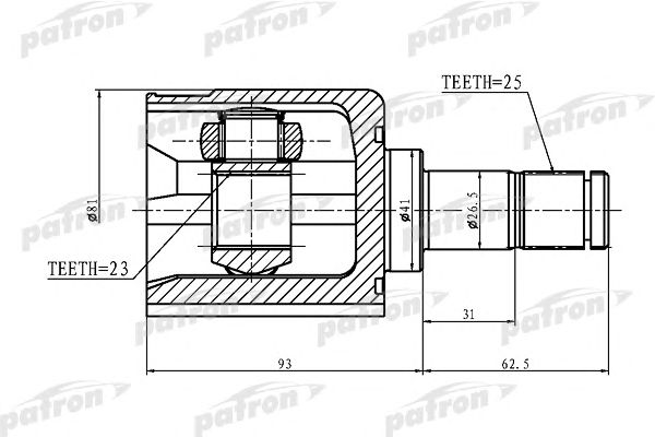 Купить PATRON PCV1384 ШРУС внутренний 25x41x23 MITSUBISHI CARISMA DA 95-03
