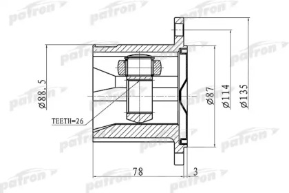 Купить PATRON PCV1423 ШРУС внутренний правый 26x87 NISSAN X-TRAIL T30 00-06 PCV1423