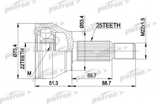 Купить PATRON PCV1432 ШРУС наружн к-кт FORD: FIESTA V 01 -, FUSION 02 -
