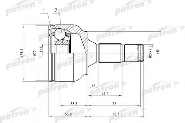 Купить PATRON PCV1456 ШРУС наружн к-кт PCV1456