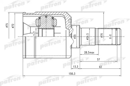 Купить PATRON PCV1516 ШРУС внутренний 25x35x30 HYUNDAI ELANTRA/LANTRA 00-