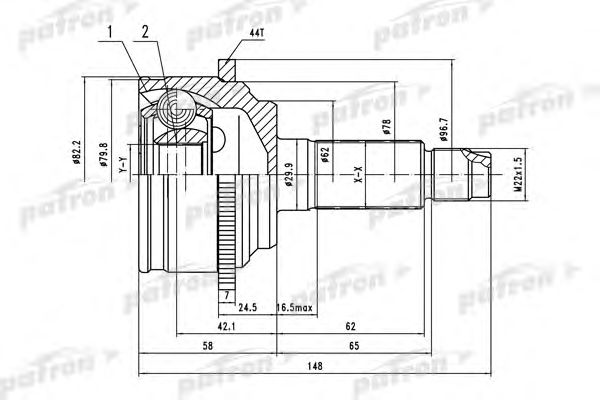 Купить PATRON PCV1525 ШРУС наружн к-кт 28x62x32 ABS 44T MAZDA 6 02- PCV1525