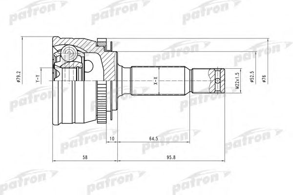 Купить PATRON PCV1545 ШРУС наружн к-кт HYUNDAI Getz 02- [A 25, B 22, ABS 48] PCV1545