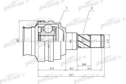 Купить PATRON PCV1547 ШРУС внутренний 22x35x34 CHEVROLET LANOS (T100) 97-02