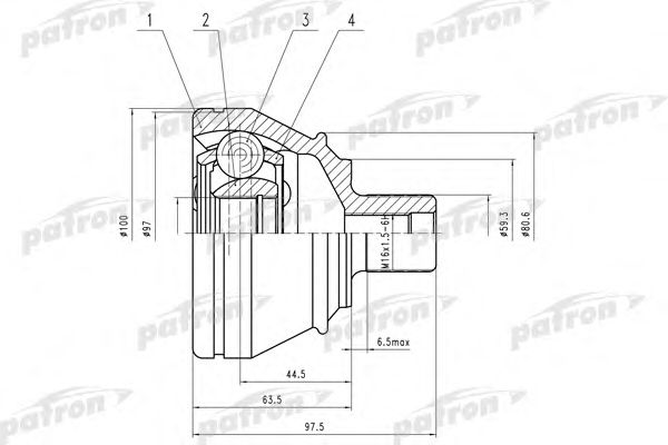 Купить PATRON PCV1552 ШРУС наружн к-кт 38x59.5x27 AUDI A6 /A6 Allroad 02-10 PCV1552