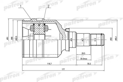 Купить PATRON PCV1575 ШРУС внутренний 23x34x22 TOYOTA COROLLA AE110/EE110/CE110 95-01