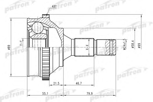 Купить PATRON PCV1585 ШРУС наружн к-кт CITROEN Berlingo 1.6HDI 05- [A 25, B 34 ABS 48] PCV1585