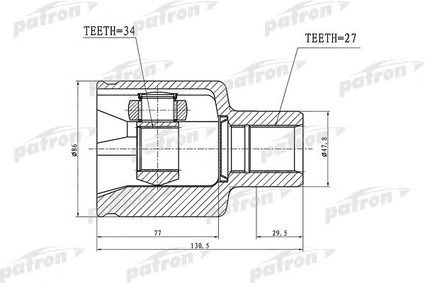 Купить PATRON PCV3022 ШРУС внутренний 27x47.8x34 SSANG YONG REXTON II 06-