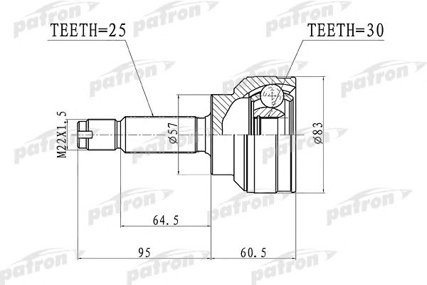 Купить PATRON PCV3148 ШРУС наружный 25x57x30 MITSUBISHI LANCER CS 00-09