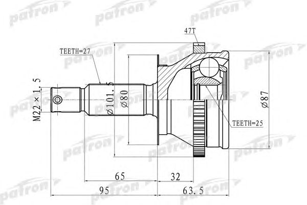 Купить PATRON PCV8728 ШРУС наружн Hyundai: Sonata 02-04 PCV8728