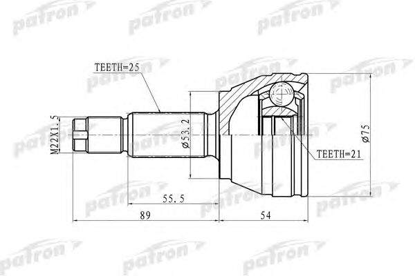 Купить PATRON PCV9105 ШРУС наружн 25x53.2x21 FORD: FOCUS 00-03 SOHC МКПП