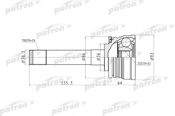 Купить PATRON PCV9316 ШРУС наружн 28x56x25 Mitsubishi: Montero Sport 97-04