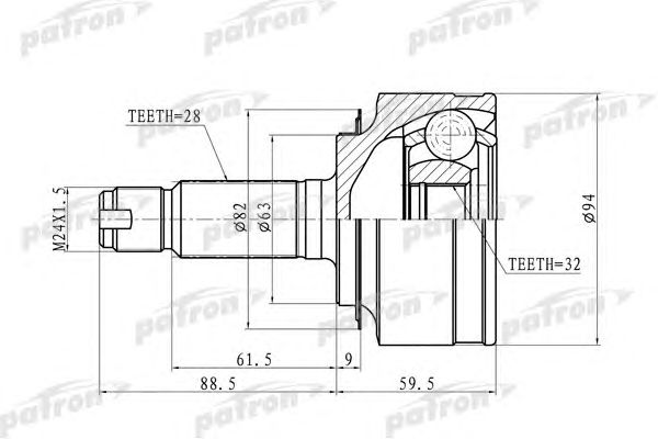 Купить PATRON PCV9744 ШРУС наружн 28x63x32 Honda: CRV 02-05
