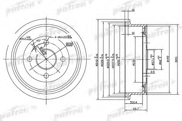 Купить PATRON PDR1119 Барабан тормозной задн PDR1119