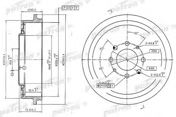 Купить PATRON PDR1156 Барабан тормозной задн PDR1156
