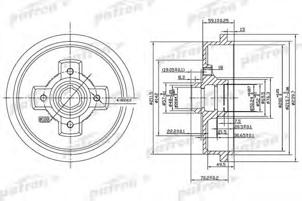 Купить PATRON PDR1208 Барабан тормозной задн PDR1208