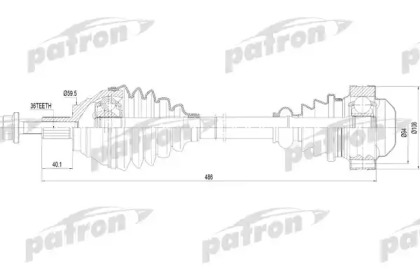 Купить PATRON PDS0252 Полуось передняя левая 36x491x59.5 AUDI: A3 03- \ SEAT: LEON 05-, TOLEDO 04- \ SKODA: OCTAVIA 04-, SUPERB 08- \ VW: GOLF V/VL 07-, PASSAT 05-, TOURAN 03-