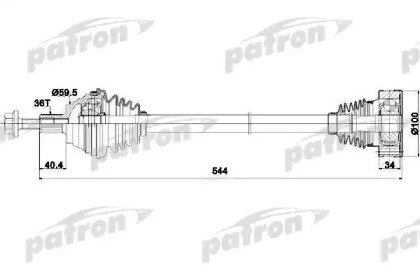 Купить PATRON PDS0253 Полуось передняя левая 36x544x59.5 AUDI: A3 03- , A3 SPORTBACK 04- , A3 КАБРИО 08- \ SEAT: LEON 05- , TOLEDO III 04- \ SKODA: OCTAVIA 04- , OCTAVIA COMBI 04-