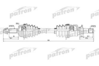 Купить PATRON PDS0260 Полуось передняя правая 24x841x49.4x23 CITROEN: C1 05- \ PEUGEOT: 107 05- \ TOYOTA: AYGO 05-